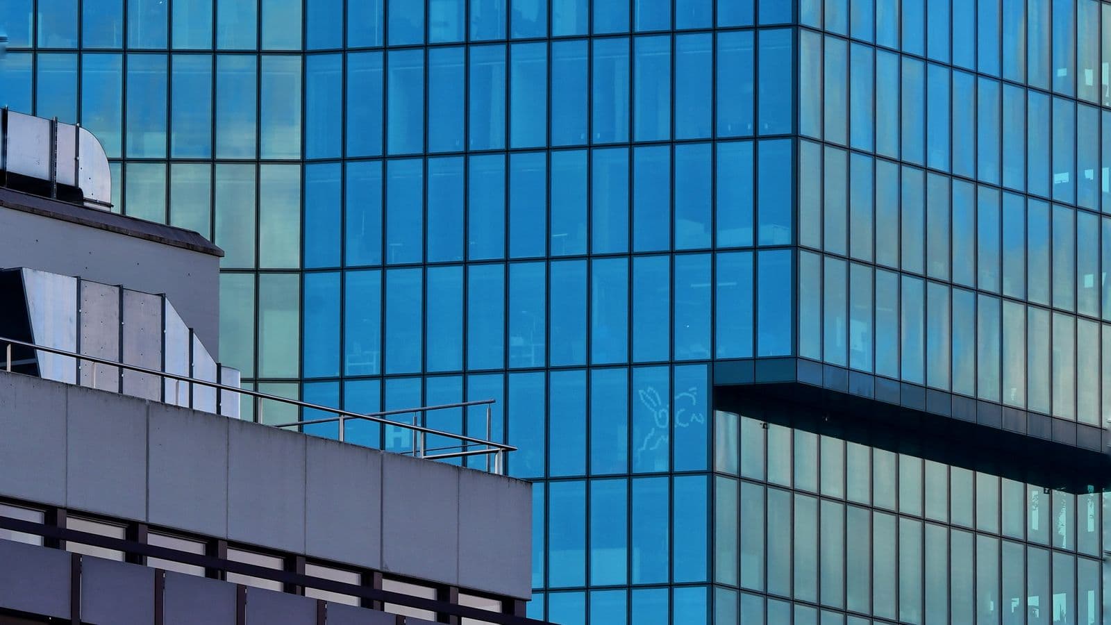 Contemporary glass office tower facade